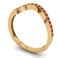 thumbnail image 2 of 0.21 ct Brilliant Round Cut Simulated Pink Tourmaline 14k Yellow Gold Stackable Band SZ 8.25, 2 of 6