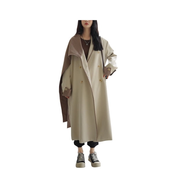 Sonducket Abrigo chal de otoño para mujer con bolsillos, abrigo de poliéster, ropa de abrigo a la moda, accesorio de ropa con correa para trabajo de Abrigos y chamarras L Sonducket AP013541-03