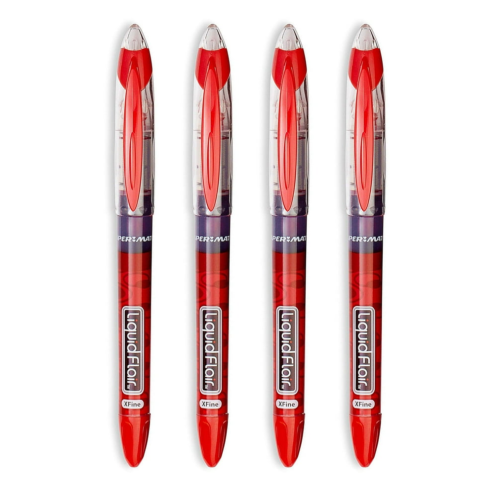 Paper Mate Liquid Flair Porous Point Stick Pen, 0.8mm, Extra Fine, Red