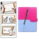 thumbnail image 2 of Cuaderno borrable perfecl de material cuero PU almacenamiento Flash duradero con bolígrafo Rosado azul, 2 of 8