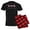 With Red Plaid Pant, variant on - Cool Flamingos Men's Dark Pajamas - Men's Dark Loose Fit Cotton Pajama Set