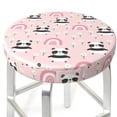 thumbnail image 3 of Balery Cute Cartoon Panda Fundas de asiento para taburete de bar redondo de tela de terciopelo ajustables que protegen de arañazos y manchas para sillas de 14 a 17 pulgadas.-12 inch, 3 of 7