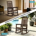 thumbnail image 7 of Oversized HDPE Outdoor Rocking Chair, All-Weather High Back Porch Rocker, Brown, 7 of 7