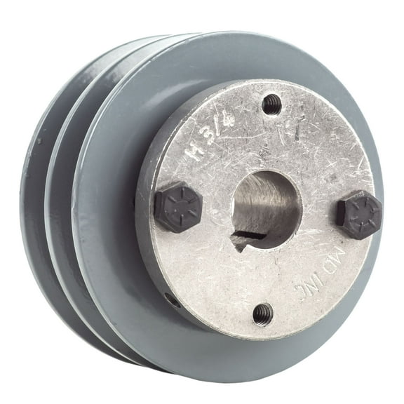 Cast Iron 3.5" Dual Groove Belt A Section 4L Pulley w/ 3/4 " Sheave Bushing