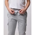 thumbnail image 4 of Real Essentials 3 Pack: Boys' Cotton Fleece Cargo Joggers Athletic Sweatpants - Kids Casual Sports Pants Pockets (Ages 6-16), 4 of 6