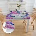 thumbnail image 2 of WYYP Unicorn Pink Flower Unicorn Horn Square Tablecloth 100% Polyester Fiber 40*40, 2 of 8