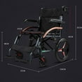 thumbnail image 5 of Magnesium Alloy Wheelchair 22lbs Lightweight Portable Travelling Transport Chair with HandBrakes, 16 inch Wheels, 5 of 6