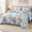Blue Yellow-King 90“×110”, variant on Patchwork Quilt Set King Grey Blue Geometric Bedspread 3 Pieces