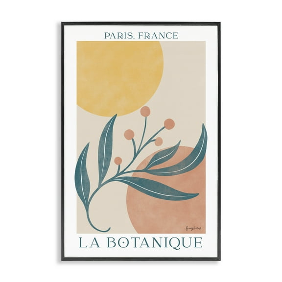 Stupell Industries French Botanical Poster Botanical & Floral Painting Black Framed Art Print Wall Art, 12 x 18