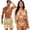 Floral Wave Stripe, variant on Floral Wave Stripe Matching Bathing Suits for Couples Lightweight Quick Dry Swim Trunks Men & Adjustable Bikini Sets Women