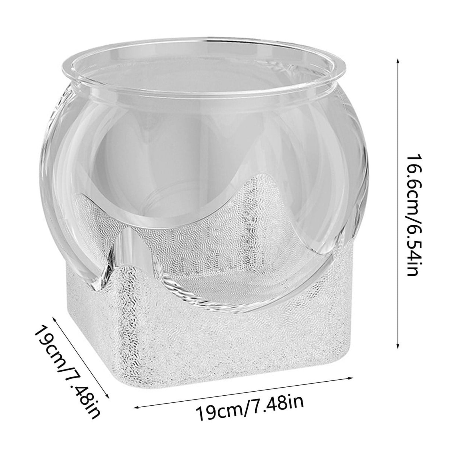 Ke1Clo Transparent Desktop Fish Tank, Small Aquarium Bowl Wear Resistant Drop Resistant, Plastic Betta Habitat for Home Office Desk 7.48x7.48x6.53in