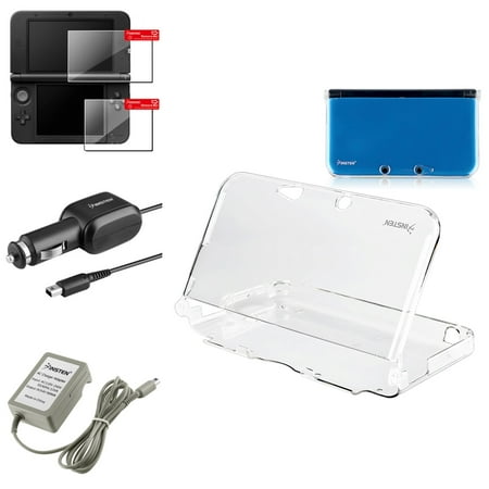 Insten Car Charger For Nintendo 3DS XL + Clear Crystal Case + 2 LCD Screen Protector