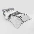 thumbnail image 3 of Modern Duvet Cover Set, Sketchy Futuristic Unusual Patterned Line Combined Animal Horse Image, Bedding Set with Shams and Fitted Sheet, 3 Sizes, by Ambesonne, 3 of 3
