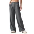 thumbnail image 1 of Pantalones de trabajo Willit de pierna ancha y cintura alta para mujer, color gris tinta, L, 1 of 6