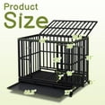 thumbnail image 3 of Pefilos 42" Heavy Duty Indestructible Dog Crate with Wheels, High Anxiety Dog Cage, Sturdy Locks, Removable Tray Design, Large Dog Kennel, Black, 3 of 7