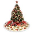 thumbnail image 4 of Christmas Tree Skirt, Cute French Fries Hamburger Christmas Tree Decorations Indoor, Tree Skirts Mat With Tassel Trim for Halloween New Year Holiday Christmas Party Decor 36 Inches, 4 of 7