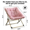 thumbnail image 4 of OAKHAM Comfy Saucer Chair, Folding Faux Fur Lounge Chair for Bedroom and Living Room, Flexible Seating for Adults, X-Large, Pink, 4 of 7