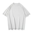 thumbnail image 4 of pstuiky camiseta de hombre, Blusas/camisetas casuales de verano para hombre, de color liso y cuello redondo ropa de hombre l, 4 of 9