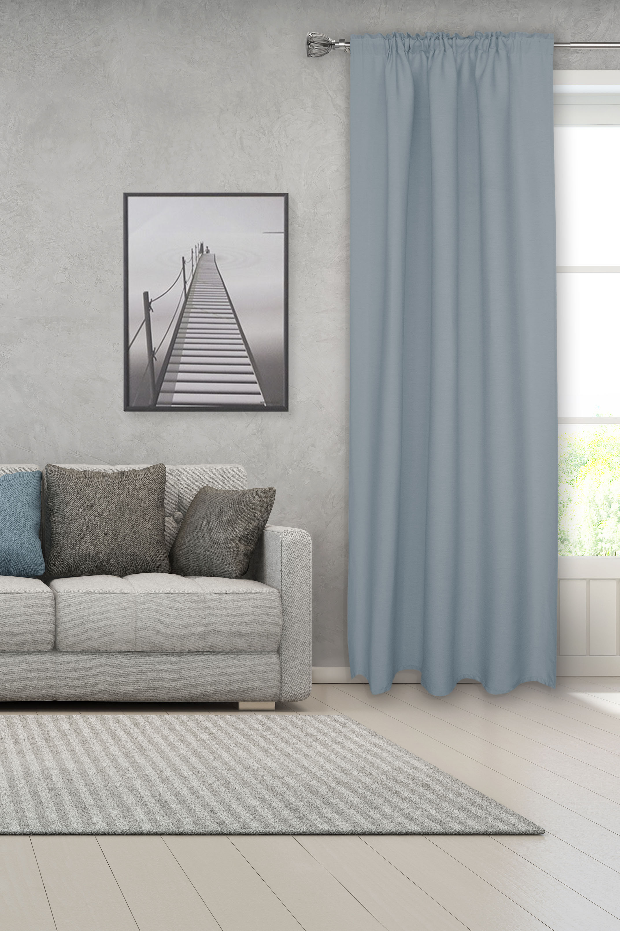 Lumi 72 " - 144 " Adjustable 1 " Single Curtain Rod Set in Brushed Nickel with Cage Finials