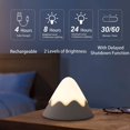 thumbnail image 3 of MixFYBTO Nursery Night Light Lamp LED Portable Tap with Timer Hatch Snow Mountain Decor Rechargeable Bed Night Light Lamp (Gray), 3 of 5