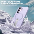 thumbnail image 4 of FITO for Samsung Galaxy S25 Case [ Rotatable Kickstand | Soft Anti-Scratch Microfiber Lining | Compatible with MagSafe] Silicone Phone Cover - Purple, 4 of 8