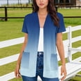 thumbnail image 2 of ShomPort Short Sleeve Cardigans for Women Casual Open Front Lightweight Summer Cardigan with Pockets Business, 2 of 5