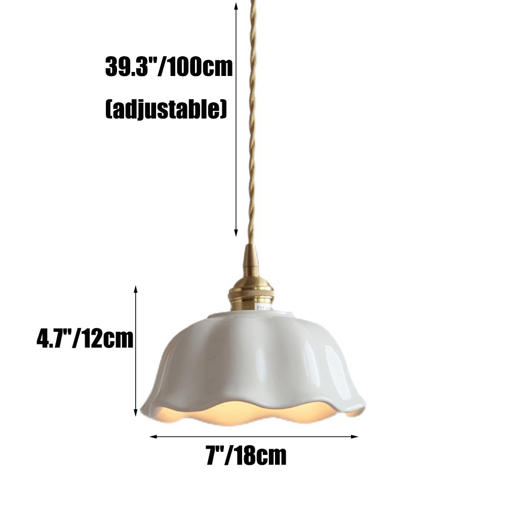 Mini White Ceramic Pendant Light Fixture, Small Japanese Style Vintage Pendant Lighting, Single Simple Retro Pendant Lamp, Pendant Light for Over Kitchen Sink Bar Bedside  Dining Table Entrance Closet