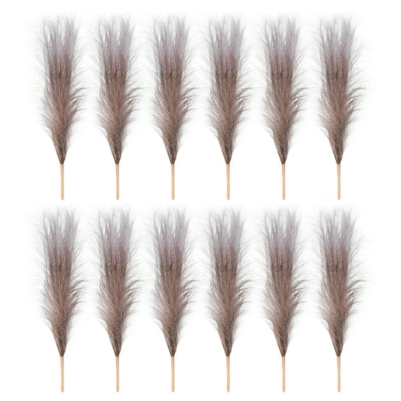 Uxcell Faux Pampas Grass, Boho Decor for Home Artificial Tall Fluffy Stems for Wedding Flower Party Vase Arrangement Brown