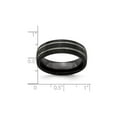 thumbnail image 4 of Mens Black Titanium Textured Groove Band Ring (7mm), 4 of 4