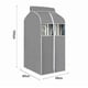 thumbnail image 4 of Hanging Garment Bag Garment Bag Organizer Storage with Clear Pvc Windows Garment Rack Cover DustproofGray 60*48*100, 4 of 4