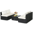 thumbnail image 1 of Patiojoy 5 Piece Patio Furniture Set Outdoor Rattan Sofa Set w/ Seat & Back Cushions Convenient Square Coffee Table, 1 of 9