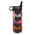thumbnail image 2 of 18oz Thermal Space Pot With Straw Stainless Steel Thermos Cup Double Insulation For Outdoor Sports Commuting Camping Saddlebrown Colorful Houndstooth Hand-Drawn Sketch_2, 2 of 8