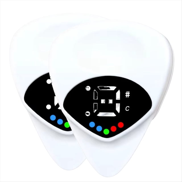 2 en 1 y Púa de Guitarra, Púa de Guitarra Digital con Pantalla LED, Afinador de Ukelele y Guitarra Folk Funcional, Regalos de Guitarras