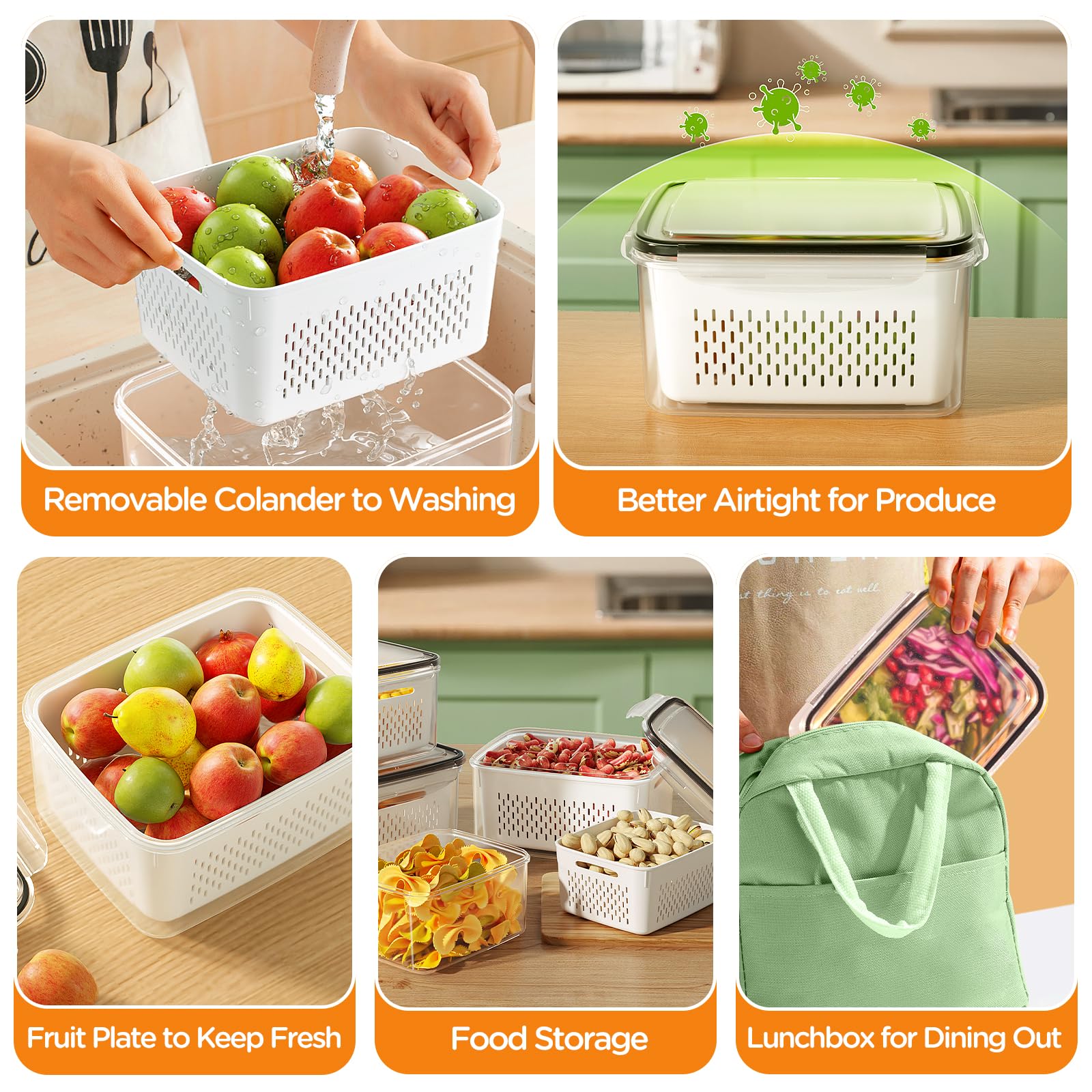 TAIMASI Fruit & Vegetable Storage Containers, 5-Pack photo 5