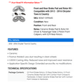 thumbnail image 2 of Front and Rear Brake Pad and Rotor Kit - Compatible with 2012 - 2016 Chrysler Town & Country 2013 2014 2015, 2 of 2