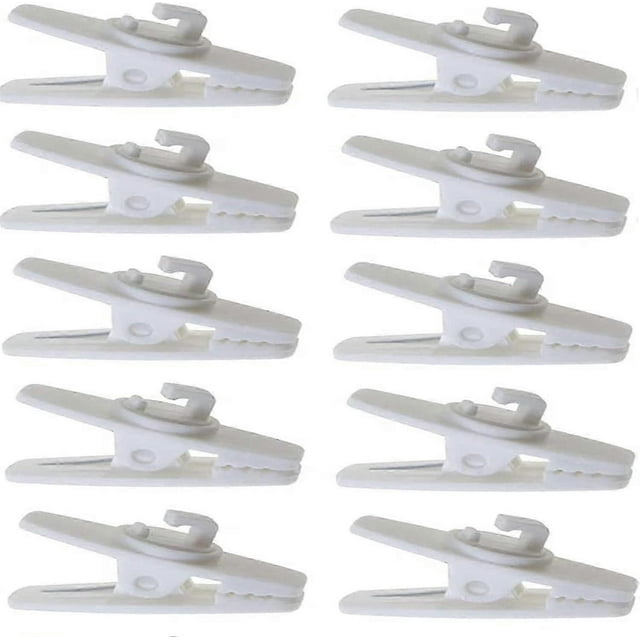 10 White Headphone Clips, Headphone Clips with 360 Degree Rotating Cable, Fits Most Monster, Sony, Sennheiser and Plantronics Headphones.