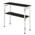 thumbnail image 5 of Portable Folding Bar Table with Shelf, Tradeshow Podium Table with Black Skirt and Carrying Bag, for Indoor Outdoor Party Picnic Exhibition, Black, 5 of 15