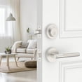 thumbnail image 1 of Matte Door Handles Interior Knurled Privacy Door Handles Heavy Duty Door Lever for Bedroom or Bathroom Reversible Keyless for Left Right Handed Doors AM, 1 of 7