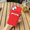 thumbnail image 1 of Funda de teléfono tipo billetera con tarjetero de protección para cámara deslizante para iPhone 13 14 Pro Max 12 11 X XR XS Max 7 8 Plus SE, funda de silicona suave Tan Jianjun unisex, 1 of 2