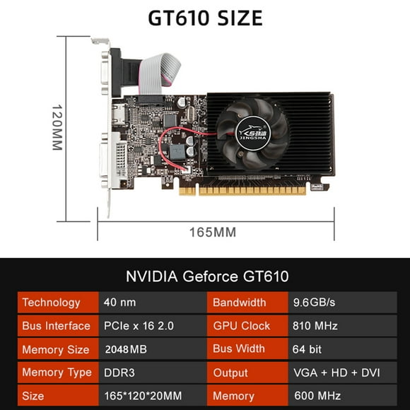 GT730 2GB Graphics Video Card 64bits HD Interface 902MHz DDR3 Display Gaming Video Card DDR3 Replacement for Office Computer