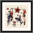 thumbnail image 4 of Kate and Laurel Framed Wall Art Print Vintage Rodeo Illustration by Corinna Buchholz of Piddix, 36 x 36, Manhattan Black Frame, Vintage, Americana Art for Wall Decor, 4 of 8
