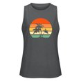 thumbnail image 3 of Gibobby Mujeres Casual Cocotero Impresión Mangas Cuello Redondo Camiseta Suelta Blusa Tops(Gris oscuro,XG), 3 of 4