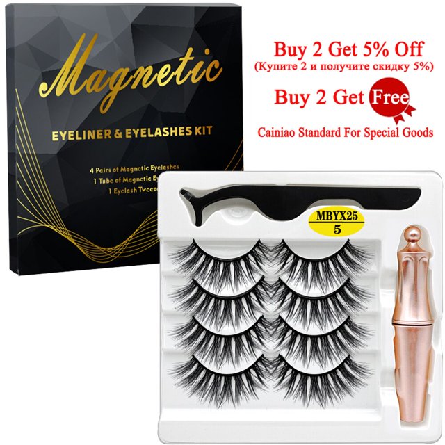 MB 4 pares 5 pestañas magnéticas juego de pinzas para delineador de ojos 3D pestañas de visón pestañas postizas artificiales naturales para Faux Cils magnetique Tan Jianjun unisex