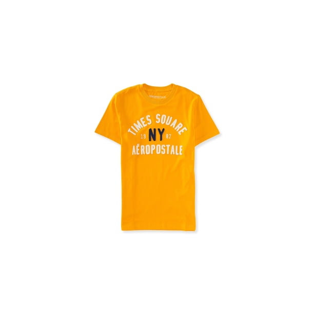 Aeropostale - Camiseta con adornos de Times Square para hombre, naranja, pequeña Aeropostale Camiseta adornada