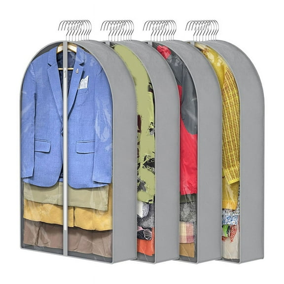 4Pcs 40In Garment Bag for Hanging Clothes with 6.5In Gusseted, Proof Clothes Bags for Sto C6428