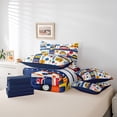 thumbnail image 6 of Castle Fairy Kawaii Colorful Car Bedding Comforter Set,Cute City Streets King Bedding Sets, 6 of 8