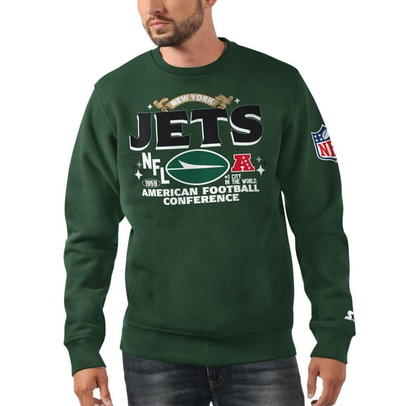 Men's Starter Green New York Jets AFC Classic Fleece Sweatshirt