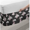 thumbnail image 2 of Floral Bed Skirt, Repetitive Japanese Sakura Blossom on Cloud Simplistic Illustration, Elastic Bedskirt Dust Ruffle Wrap Around for Bedding Decor, 4 Sizes, Dimgray Baby Pink, by Ambesonne, 2 of 2