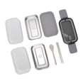 thumbnail image 1 of Bento Box With Chopsticks And Spoon Double Layers Lunch Container 304 Stainless Steel Added Water Insulation Lunch Box Sealed  Keeping Box For Adult Work, 1 of 8