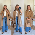 thumbnail image 3 of Lentta Womens Long Trench Coat Single Breasted Oversized Windproof Overcoat Fashion Outerwear, 3 of 7